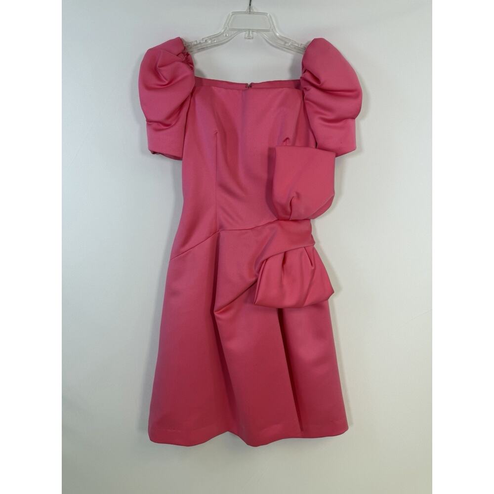 Vintage VICTOR COSTA 1980's Pink Satin Dress Gown Size 10 Knee Length Prom HoCo